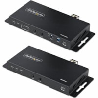 Extenseur vidéo émetteur/récepteur - Filaire StarTech.com - 1 Dispositif d'entrée - 2 Périphérique de sortie - 3300 pi (1005840 mm) Gamme - 2 x USB - 1 x Entrée HDMI - 2 x Sortie HDMI - 4K UHD - Fibre Optique