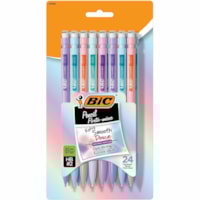 BIC - Porte-mines Xtra-Smooth MPNP24-BLK - Lead 0,7 mm (0,03 po) Variées - #2 - Moyenne Pointe - Rechargeable - Barrel pastel - 24 / emballage