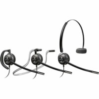 Poly EncorePro 540D with Quick Disconnect Convertible Digital Headset TAA - Mono - Quick Disconnect - Wired - Over-the-head, On-ear - Monaural - Supra-aural - 2.9 ft Cable - Noise Cancelling, Uni-directional Microphone - Noise Canceling - Black 