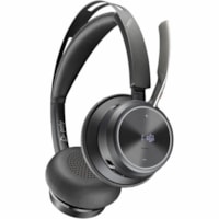 Poly Voyager Focus 2 Microsoft Teams Certified USB A Headset - Microsoft Teams Certification - Siri, Google Assistant - Stereo - USB Type A - Wired/Wireless - Bluetooth - 298.6 ft (91 m) - 20 Hz to 20 kHz - On-ear, Over-the-head - Binaural - Supra-aural - 4.9 ft (1.50 m) Cable - Electret Condenser, 