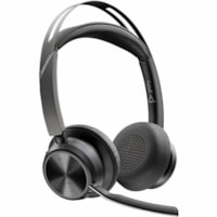 Poly Voyager Focus 2 Microsoft Teams Certified USB C Headset - Microsoft Teams Certification - Siri, Google Assistant - Stereo - USB Type C - Wired/Wireless - Bluetooth - 298.6 ft - 20 Hz to 20 kHz - On-ear, Over-the-head - Binaural - Supra-aural - 4.9 ft Cable - Electret Condenser, MEMS Technology 