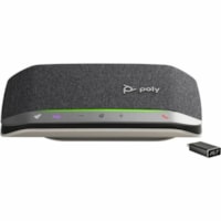 Poly Sync 20+ Speakerphone - Wired/Wireless Bluetooth - Microsoft Teams - 3 x Bi-directional Microphone(s) - 40 mm Speaker(s) - Silver