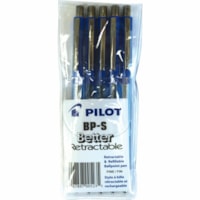 Pilot® BPS Better Retractable Ball Point Pens Fine Point Blue 5/pkg - Fine Pen Point - Refillable - Retractable - Blue Ink - 5 / Pack