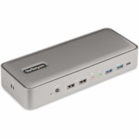 StarTech.com Dual-Laptop USB-C KVM Docking Station, Dual Monitor 4K 60Hz DisplayPort KVM Dock, 5x USB Hub, GbE, 90W/45W PD, Windows/Mac - Dual-Laptop KVM Dock switches between 2 USB Type-C hosts with toggle button - Simultaneously charge 2 laptops (90W to active/45W to standby PC) - Dual Monitor 4K 