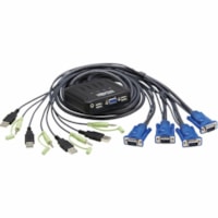 Tripp Lite by Eaton 4-Port VGA KVM Switch with Built-In VGA, USB and 3.5 mm Audio Cables - 4 Computer(s) - 1 Local User(s) - 2048 x 1536 - 4 x USB4 x VGA 