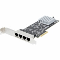 StarTech.com 4-Port 2.5G NBASE-T PCIe Network Card, Computer Network Card Interface, Intel® I225-V, Quad-Port Ethernet, Multi-Gigabit NIC - Quad-port 2.5Gbps interface NIC; PCIe network card w/ Intel® I225V - Supports NBASE-T, Multi-Gigabit speeds, Intel vPro®; PXE boot, 9K jumbo, WoL, P