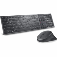 Pavé numérique et souris Premier KM900 Dell - USB Type A Ciseaux Sans fil Bluetooth/RF 5.1 2,40 GHz Clavier - Graphite - USB Type A Sans fil Bluetooth/RF Souris - 8000 dpi - Roulettes avec frein - Graphite - Multimédia, Programmable, Calculatrice, Silencieux, Lecture/Pause, Impr