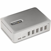 StarTech.com 7-Port USB-C Hub, 5x USB-A + 2x USB-C, Self-Powered w/ 65W Power Supply, USB 3.1 10Gbps Desktop/Laptop USB Hub w/ Charging - 7-Port USB 3.2 Gen 2 (10Gbps) Type-C expansion hub for laptop/desktops (5x USB-A/2x USB-C) - Self-powered with 65W Power Supply - 2x USB BC 1.2 charging ports - U