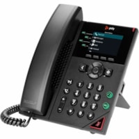 Poly VVX 250 IP Phone - Corded - Corded - Desktop, Wall Mountable - Black - VoIP - 2 x Network (RJ-45) - PoE Ports