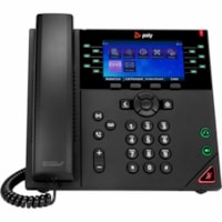 Poly VVX 450 IP Phone - Corded - Corded - Desktop, Wall Mountable - Black - VoIP - 2 x Network (RJ-45) - PoE Ports