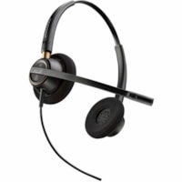 Poly EncorePro 520 with Quick Disconnect Binaural Headset TAA - Stereo - Mini-phone (3.5mm) - Wired - 20 Hz to 10 kHz - Over-the-head, On-ear - Binaural - Supra-aural - 2.6 ft Cable - Noise Cancelling, Omni-directional Microphone - Noise Canceling - Black 