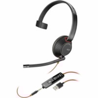 Poly - Micro-casque Blackwire 5210 monaural USB-A - Certification Microsoft Teams - Mono - Mini-phone (3.5mm), USB Type A - Filaire - 32 Ohm - 20 Hz à 20 kHz - Supra-auriculaire, Sur tête - Monaural - Supra-aural - 7,1 pi (2,17 m) Câble - Élimination du bruit Microphone - Antibruit - Noir