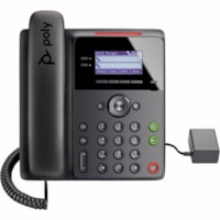 Poly Edge B30 IP Phone - Corded - Corded - Desktop, Wall Mountable - Black - VoIP - 2 x Network (RJ-45) - PoE Ports