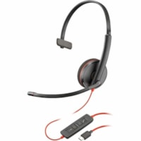 Casque Blackwire 3210 Filaire Supra-auriculaire Mono Canal - Noir Poly - Mono Canal - USB Type C, Mini-phone (3.5mm) - Filaire - Supra-auriculaire - Monaural - Oreillette - 5,3 pi (1,61 m) Câble - Élimination du bruit Microphone - Antibruit - Noir