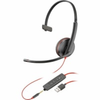 Casque Blackwire C3215 Filaire Sur tête, Par dessus l'Oreille Mono Canal - Noir Poly - Mono Canal - Mini-phone (3.5mm), USB Type A - Filaire - 32 Ohm - 20 Hz à 20 kHz - Sur tête, Par dessus l'Oreille - Monaural - Supra-aural - 7,4 pi (2,26 m) Câble - Élimination du bruit Microphone - Noir