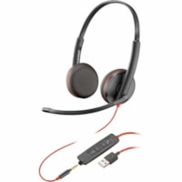 Casque Blackwire C3225 Filaire Supra-auriculaire, Sur tête Stéréo - Noir Poly - Stéréo - Mini-phone (3.5mm), USB Type C - Filaire - 32 Ohm - 20 Hz à 20 kHz - Supra-auriculaire, Sur tête - Binaural - Supra-aural - 7,4 pi Câble - Élimination du bruit Microphone -