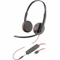 Casque Blackwire C3225 Filaire Supra-auriculaire Stéréo - Noir Poly - Stéréo - Micro USB, Mini-phone (3.5mm) - Filaire - 32 Ohm - Supra-auriculaire - Binaural - Supra-aural - 7,4 pi (2,26 m) Câble - Élimination du bruit, Omnidirectionnelle Microphone - Antibruit - N