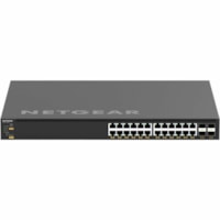 Netgear AV Line M4350-24X4V Ethernet Switch - 24 Ports - Manageable - 25 Gigabit Ethernet - 10GBase-X, 25GBase-X, 10GBase-T, 5GBase-T, 2.5GBase-T, 10/100/1000Base-T - 3 Layer Supported - Modular - 880 W Power Consumption - 576 W PoE Budget - Optical Fiber, Twisted Pair - PoE Ports - 1U - Rack-mounta