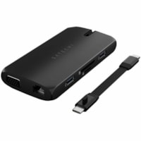 Station d'accueil ST-UCMBAK USB Type C - Capacité de chargement - Lecteur de carte mémoire - SD, microSD - Noir - Portable Satechi - Capacité de chargement - Lecteur de carte mémoire - SD, microSD - USB Type C - 4K @ 60Hz, Full HD - 3840 x 2160, 1920 x 1080 - 4 x Ports US