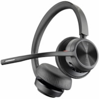 Poly Voyager 4320 USB-C Headset + BT700 Dongle - Siri, Google Assistant - Stereo - USB Type C - Wired/Wireless - Bluetooth - 298.6 ft (91 m) - 20 Hz to 20 kHz - On-ear, Over-the-head - Binaural - Supra-aural - 4.9 ft (1.50 m) Cable - MEMS Technology, Electret Condenser, Noise Cancelling Microphone -