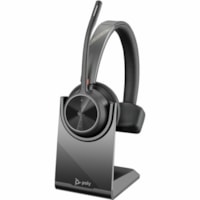 Poly Voyager 4310 Microsoft Teams Certified USB-C Headset with Charge Stand - Microsoft Teams Certification - Siri, Google Assistant - Mono - Wireless - Bluetooth - 298.6 ft (91 m) - 20 Hz to 20 kHz - Over-the-head, On-ear - Monaural - Ear-cup - Electret Condenser, MEMS Technology Microphone - Noise