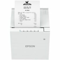 Epson OmniLink TM-m30III Desktop Direct Thermal Printer - Monochrome - Receipt Print - Fast Ethernet - USB - USB Host - With Cutter - White - 300 mm/s Mono - 203 dpi - 3.13" (79.50 mm) Label WidthAutomatic Cutting - For PC, iOS, Android, Mac, SPARC