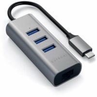 Concentrateur USB ST-TC2N1USB31AM - USB Type C - 640 Mo/s - Portable, Bureau, Tablette - Bureau - Gris Satechi - USB Type C - 640 Mo/s - Portable, Bureau, Tablette - Bureau - 3 Port(s) USB - 1 Port(s) réseau (RJ-45) - 3 Port(s) USB 3.0