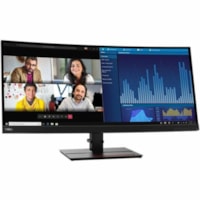 Lenovo ThinkVision P34w-20 34" Class Webcam UW-QHD Curved Screen LED Monitor - 21:9 - Raven Black - 34.1" Viewable - In-plane Switching (IPS) Technology - WLED Backlight - 3440 x 1440 - 1.07 Billion Colors - 300 cd/m² - 4 ms - 60 Hz Refresh Rate - Speakers - HDMI - DisplayPort - USB Hub, KVM Sw