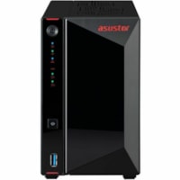 Asustor AS5402T, 2 Bay NAS, Intel Quad-Core 2.0GHz CPU, 4X M.2 NVMe SSD Slots, 2x2.5GbE Ports, 4GB DDR4 RAM, for Gaming and Live Stream, Network Attached Storage(Diskless) - The Best NAS 4 Flash Hard Drives + Flash SSDs = The best of both worlds