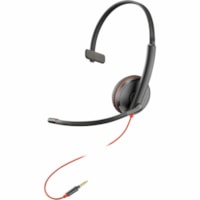 Casque Blackwire 3215 Filaire Sur tête, Par dessus l'Oreille Mono Canal - Noir Poly - Certification Microsoft Teams - Mono Canal - Mini-phone (3.5mm), USB Type A - Filaire - 32 Ohm - 20 Hz à 20 kHz - Sur tête, Par dessus l'Oreille - Monaural - Supra-aural - 7,4 pi (2,26 m) Câble - Élimina