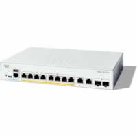 Cisco Catalyst C1300-8P-E-2G Ethernet Switch - 8 Ports - Manageable - Gigabit Ethernet - 10/100/1000Base-T, 1000Base-X - 3 Layer Supported - 2 SFP Slots - 80.86 W Power Consumption - 67 W PoE Budget - Twisted Pair, Optical Fiber - PoE Ports - Rack-mountable