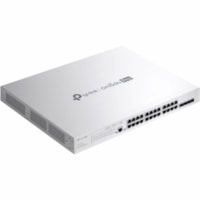 TP-Link Omada Pro 24-Port PoE+ Gigabit L2+ Managed Switch with 4 SFP+ Slots - 24 Ports - Manageable - Gigabit Ethernet, 10 Gigabit Ethernet - 1000Base-T, 10GBase-X - 3 Layer Supported - Modular - 30.43 W Power Consumption - 384 W PoE Budget - Twisted Pair, Optical Fiber - PoE Ports - Rack-mountable,