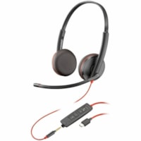 Casque Blackwire C3225 Filaire Sur tête, Supra-auriculaire Stéréo - Noir Poly - Stéréo - USB Type C, Mini-phone (3.5mm) - Filaire - 32 Ohm - Sur tête, Supra-auriculaire - Binaural - Supra-aural - 7,4 pi (2,27 m) Câble - Omnidirectionnelle Microphone - Antibruit - No