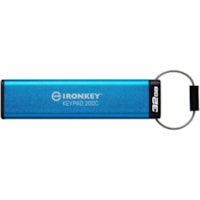 IronKey FIPS 140-3 Level 3 (Pending) Certified Keypad Drive - 32 GB - USB 3.2 (Gen 1) Type C - 145 MB/s Read Speed - 115 MB/s Write Speed - Blue - XTS-AES, 256-bit AES - 3 Year Warranty - 1 Each