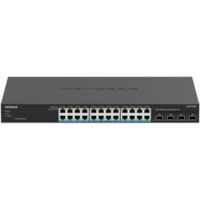 Netgear 24-Port Multi-Gigabit (2.5G) Ethernet Ultra60 PoE++ Smart Switch with 4 SFP+ Ports - 24 Ports - Manageable - 10 Gigabit Ethernet - 2.5GBase-T, 10GBase-X - 4 Layer Supported - Modular - 765 W Power Consumption - 720 W PoE Budget - Twisted Pair, Optical Fiber - PoE Ports - Desktop, Rack-mounta