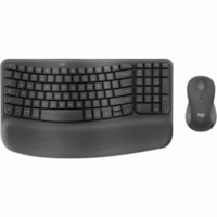 Logitech Wave Keys MK670 Wireless Keyboard and Wireless M550 L Mouse Combo - USB Wireless Bluetooth Keyboard - English (US) - USB Wireless Bluetooth Mouse - Optical - 4000 dpi - 3 Button - Scroll Wheel - AA, AAA - Compatible with Computer, Tablet, Smartphone for PC, Mac - 1 Each