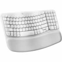 Logitech Wave Keys Keyboard - Wireless Connectivity - Bluetooth - 32.81 ft (10000 mm) - USB Interface - ChromeOS, Windows 10, Windows 11, Mac OS X 11.0 Big Sur, Linux, iPadOS 14, iOS 14, Android 9.0 - Notebook, Tablet, Smartphone - PC, Mac - AAA Battery Size Supported - Off White