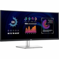 Dell P3424WE 34" Class UW-QHD Curved Screen LED Monitor - 21:9 - Black, Silver - 34.1" Viewable - In-plane Switching (IPS) Technology - Edge WLED Backlight - 3440 x 1440 - 1.07 Billion Colors - 300 cd/m² - 5 ms - HDMI - DisplayPort - USB Hub, KVM Switch