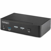 Boîtier de commutation KVM StarTech.com - 2 Ordinateur(s) - 1 Utilisateur(s) local - 8K - 7680 x 4320 - 8 x USB - USB 2.0 - 3 x DisplayPort