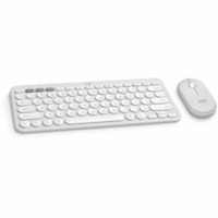 Logitech Pebble 2 Combo for Mac Wireless Keyboard and Mouse - USB Type A Wireless Bluetooth Keyboard - Tonal White - USB Type A Wireless Bluetooth Mouse - Optical - 4000 dpi - Scroll Wheel - Tonal White - AA, AAA - Compatible with Macbook, iPad, iPhone for PC, Mac