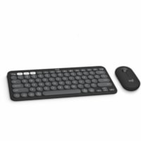 Logitech Pebble 2 Combo for Mac Wireless Keyboard and Mouse - USB Type A Wireless Bluetooth Keyboard - Tonal Graphite - USB Type A Wireless Bluetooth Mouse - Optical - 4000 dpi - Scroll Wheel - Tonal Graphite - AA, AAA - Compatible with Macbook, iPad, iPhone for PC, Mac