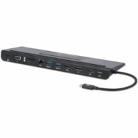 Manhattan 153478 Docking Station - for Desktop PC/Monitor/Notebook/Keyboard/Flash Drive/Tablet PC/Smartphone - Memory Card Reader - SD, microSD, SDHC, SDXC, MultiMediaCard (MMC), High Speed MultiMediaCard (HS-MMC), Reduced Size MultiMediaCard (MMC) - USB Type C - 3 Displays Supported - SVGA, XGA, 4K