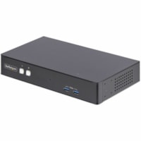 StarTech.com 2-Port Dual-Monitor DisplayPort KVM Switch, RS232 Serial Control, 4K 60Hz, 2x USB 5Gbps Hub Ports, TAA Compliant - 2-Port Dual-Monitor DisplayPort KVM Switch features RS232 control for changing settings/switching desktops; Independently switch PC/RS232/Audio; DisplayPort EDID and USB Em