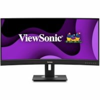 Moniteur LED VG3456C 34 po Classe UW-QHD Écran incurvé - 21:9 - Noir ViewSonic - 34 po Visible - Alignement vertical (VA) - LED Rétroéclairage - 3440 x 1440 - 16,7 Millions de Couleurs - 400 cd/m² - 5 ms - 100 Hz Fréquence de rafraîchissement - Hauts-Parleurs - HDMI 