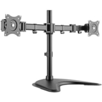 IntekView Freestanding Double Monitor Stand - 13" to 27" Screen Support - 35.27 lb (16000 g) Load Capacity - LCD Display Type Supported - 13" (330.20 mm) Height x 19" (482.60 mm) Width - Freestanding, Desk - Powder Coated - Steel, Aluminum - Matte Black - For Monitor, Display Screen - Ergonomic, Fle