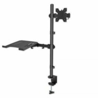 Manhattan 462136 Desk Mount for Monitor, Notebook, LED Monitor, LCD Monitor, Display, MacBook, Projector, Display Screen - Black - Landscape/Portrait - Height Adjustable - 2 Display(s) Supported - 10" to 32" Screen Support - 35.27 lb (16000 g) Load Capacity - 75 x 75, 100 x 100 - VESA Mount Compatib