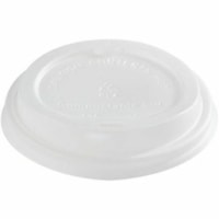 Eco Guardian Compostable CPLA Cup Lids for 10-20 oz Cups - Natural White - 50 / Pack