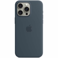 Apple iPhone 15 Pro Max Silicone Case with MagSafe - Storm Blue - For Apple iPhone 15 Pro Max Smartphone - Storm Blue - Silky, Soft-touch - Scratch Resistant, Drop Resistant - Silicone, MicroFiber