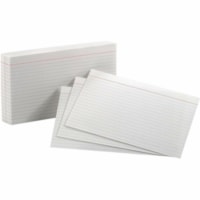 Cartes d'index imprimables - Blanc - Recyclé - 10% Contenu recyclé Oxford - format 5 po (127 mm) x 8 po (203,20 mm) - 85 lb (38555,35 g) Poids de Base - Avec ligne - Blanc - 100 / emballage