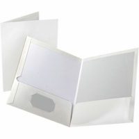 Oxford Letter Portfolio - 8 1/2" x 11" - 100 Sheet Capacity - 2 Pocket(s) - Paperboard - White - 25 / Box